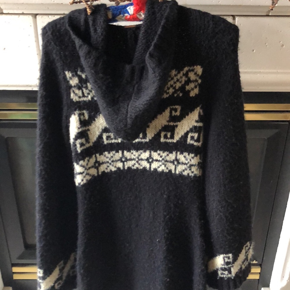 Free People long bell sleeve zip up hooded cardigan